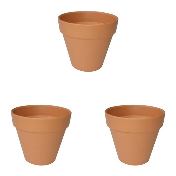 3x Homeleisure Replicotta Round Pot 200mm Outdoor Decorative Garden Decor