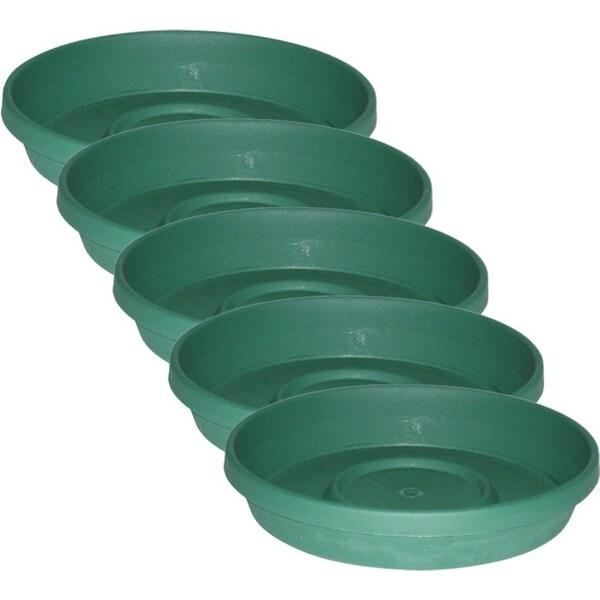 5x Homeleisure Planterra Durable Planter Pot Saucer 300mm Green Garden Decor