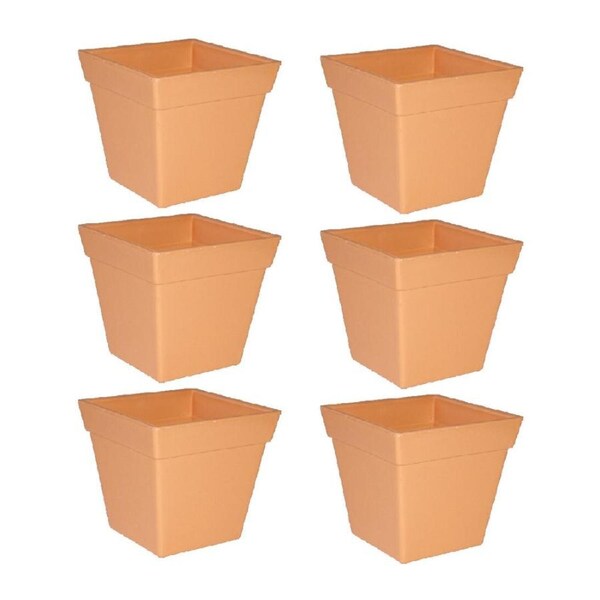 6x Homeleisure Replicotta Square Pot 100mm Outdoor Decorative Garden Decor