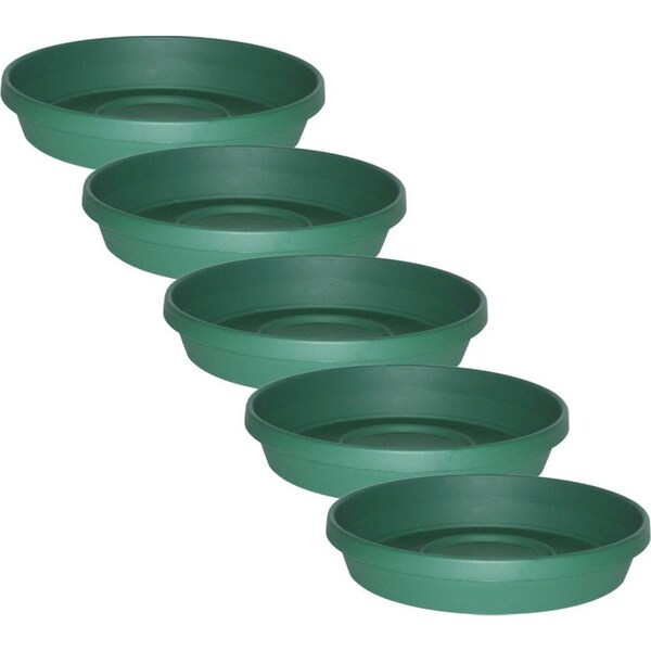 5x Homeleisure Planterra Durable Planter Pot Saucer 400mm Green Garden Decor