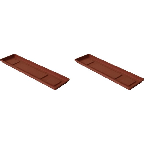 2x Homeleisure Planterra Box Lawn/Garden Flower/Plant Pot Tray 60cm Terracotta