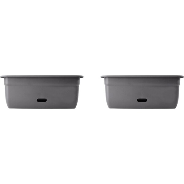 2x Homeleisure WaterSaver Rect Planter Garden Flower/Plant Pot 45cm Dark Grey