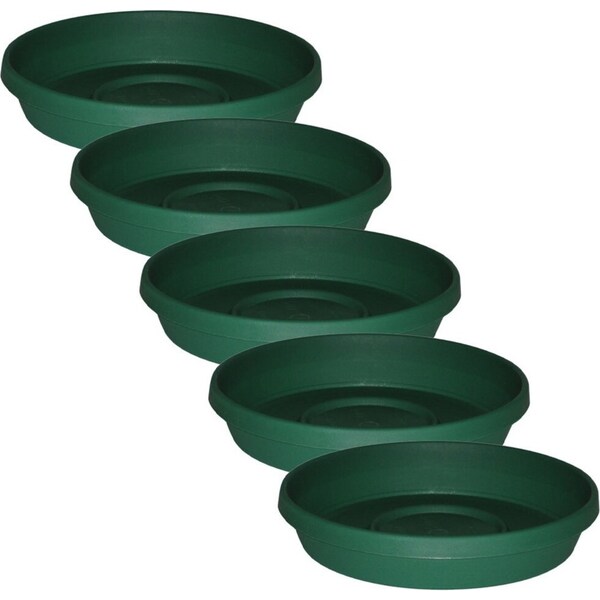 5x Homeleisure Planterra Durable Planter Pot Saucer 250mm Green Garden Decor