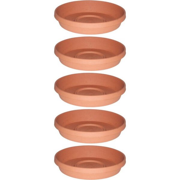 5x Homeleisure Planterra Planter Pot Saucer 200mm Terracotta Garden Decor