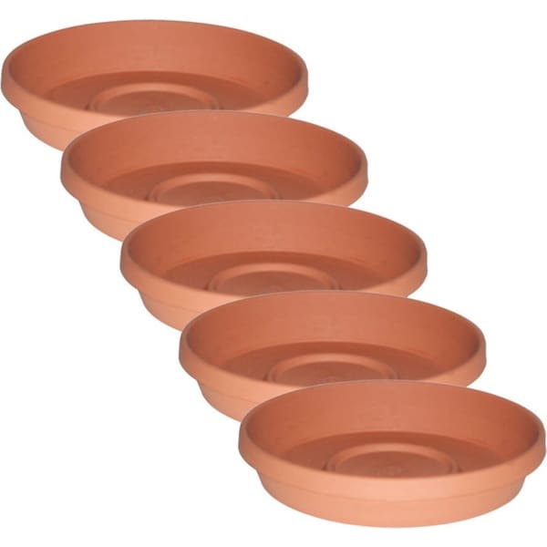 5x Homeleisure Planterra Planter Pot Saucer 300mm Terracotta Garden Decor