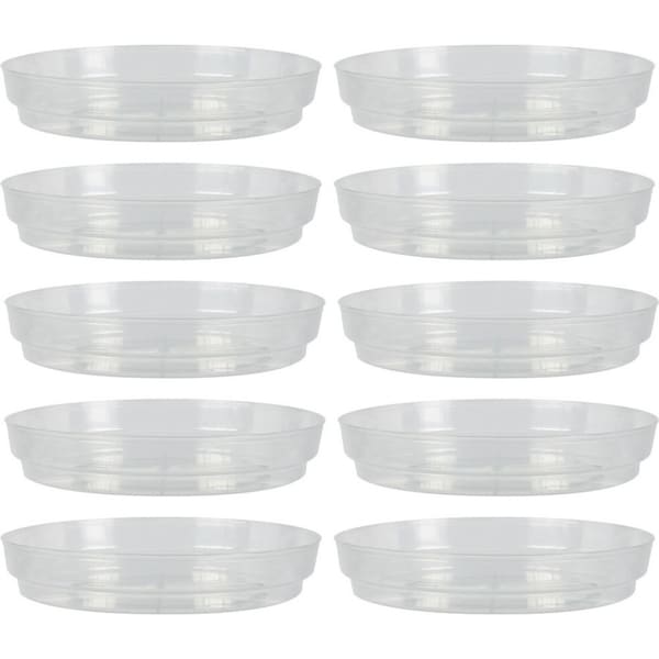 10x Homeleisure Reko Saucer to Suit 100mm Planter Clear Decorative Garden Decor