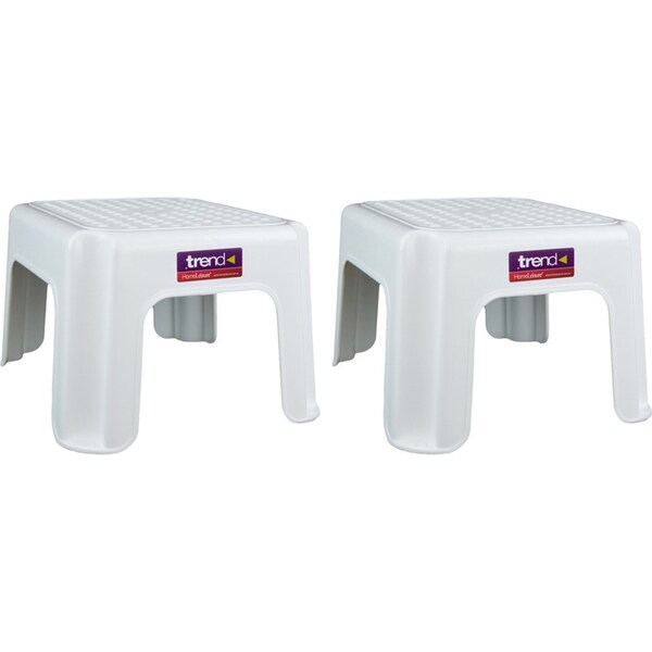 2x Homeleisure Plastic Stepping/Foot Stool Kids/Children Step-Chair Portable WHT