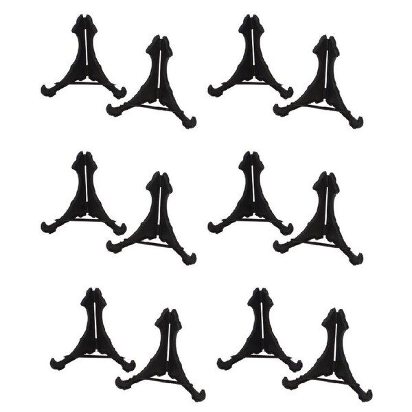 12pc Homeleisure Plastic Plate Holder Display Home ative Stand 112mm BLK
