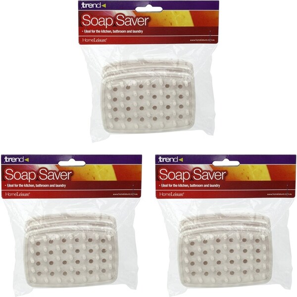 3x Homeleisure Plastic Kitchen/Bathroom Soap Saver Holder Tidy Organiser White