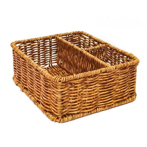 Design Square PP Rattan Decoration Storage Basket Organizer Natural
