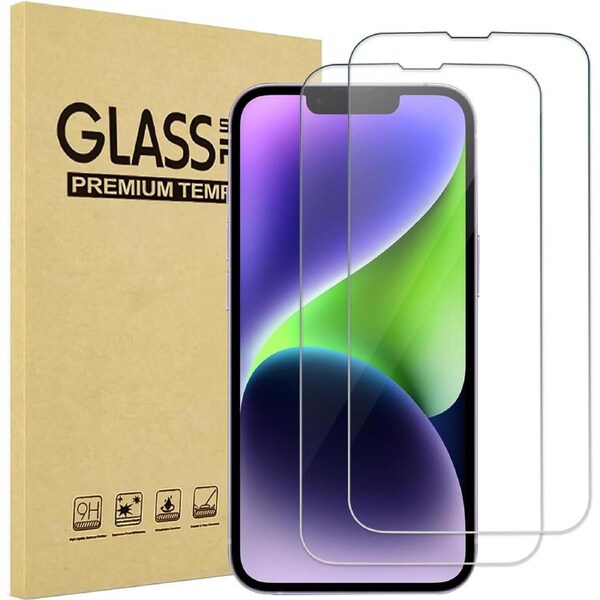 [2-Pack] 9D Tempered Glass for iPhone 15 & 15 Pro Full Screen Protector Glass Apple Premium Protection Film-15 / 15 Pro