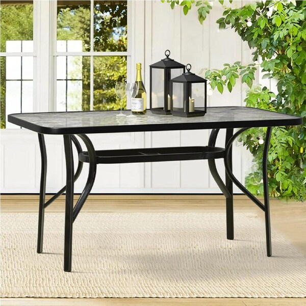 ALFORDSON Patio Dining Table Garden 140CM X 80CM Black
