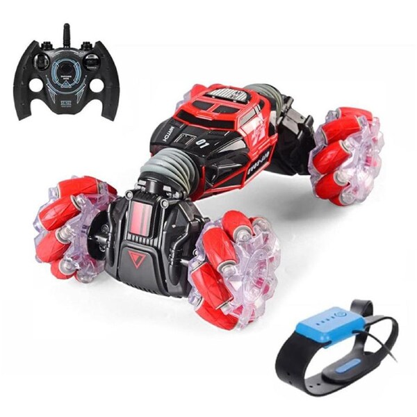 Catzon Gesture Sensor Car Remote Control Twisting Car Dancing Off Road Car Childrens Toys Red