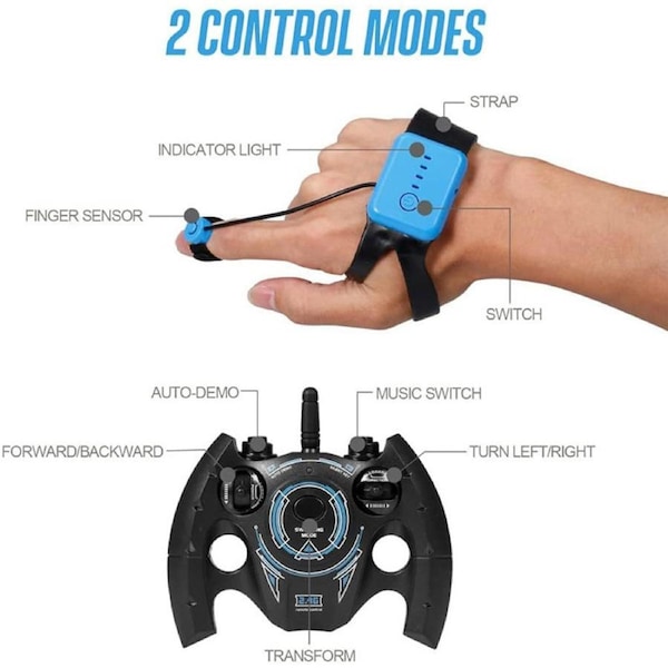 Catzon Gesture Sensor Car Remote Control Twisting Car Dancing Off Road Car Childrens Toys Blue