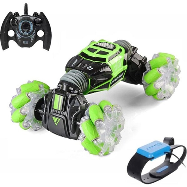 Catzon Gesture Sensor Car Remote Control Twisting Car Dancing Off Road Car Childrens Toys Green