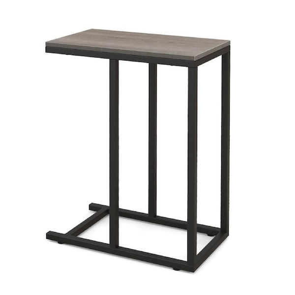 Costway 64cm High C-Shaped End Table Side Table Bedside Table Metal Frame Living Room