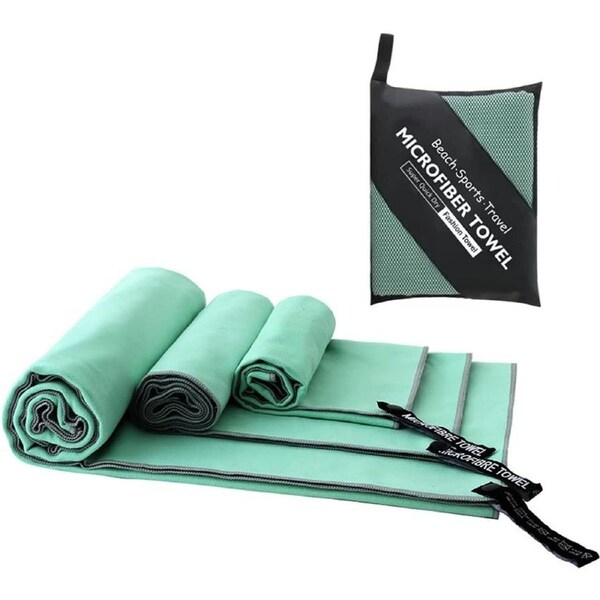 GIOD Microfibre Towel Travel, Camping Towels Set of 3, Quick Drying Bath Towels, Sports Fitness Reversible Fleece Quick Drying Towels for Gym, Pool, Yoga, Beach, Outdoor Travel