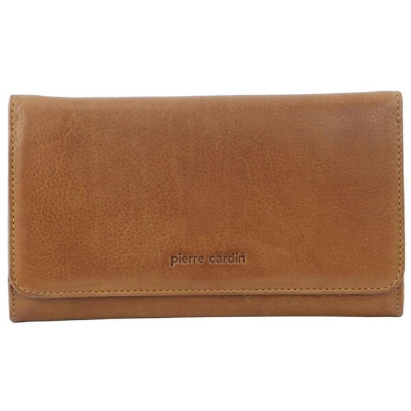 Pierre Cardin Italian Leather Multi Compartment Ladies Wallet - Cognac