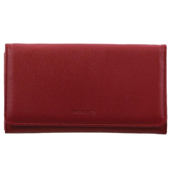 Pierre Cardin Italian Leather Multi Compartment Ladies Wallet - Red