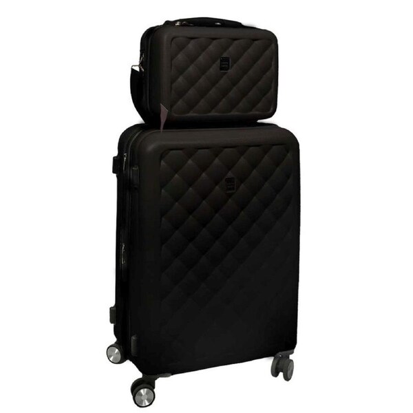 Pierre Cardin 70cm MEDIUM Hard Shell Case + Beauty Case - Black