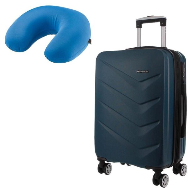 Pierre Cardin PC3249LV 80cm LARGE Teal Hard Shell Case + Foam Travel Pillow