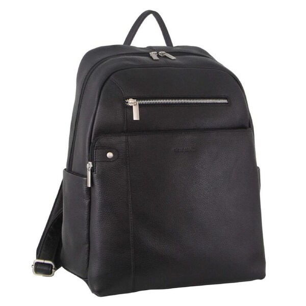 Pierre Cardin PC3341 Leather Multi-Compartment Business Backpack - Black