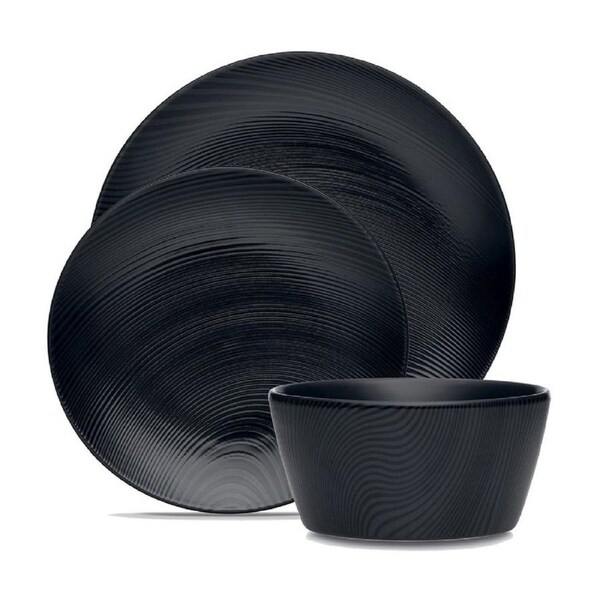 Noritake Black on Black 12pce Dinner Setting for 4