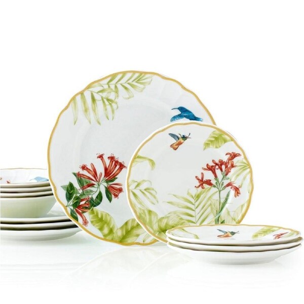 Noritake Hummingbird Meadow 12pce Dinner Setting for 4