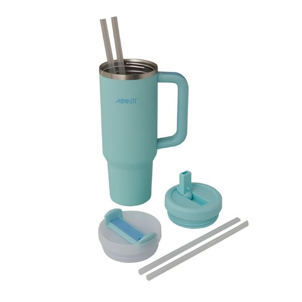 Avanti HydroQuench 1L Insulated Stainless Steel Tumbler with Two Lids - Sea Breeze Blue
