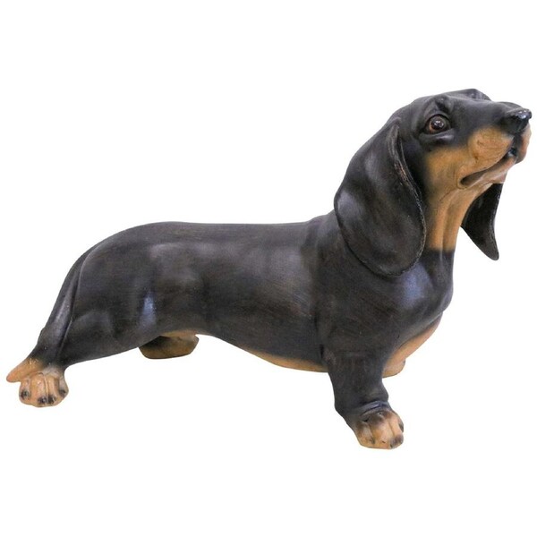 LVD Polyresin Sculpture Dachshund Figurine Home/Office Decor 33.5cm Black