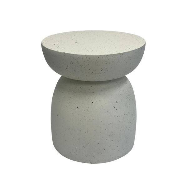 Mushroom Stool Pot Holder White with Fleck