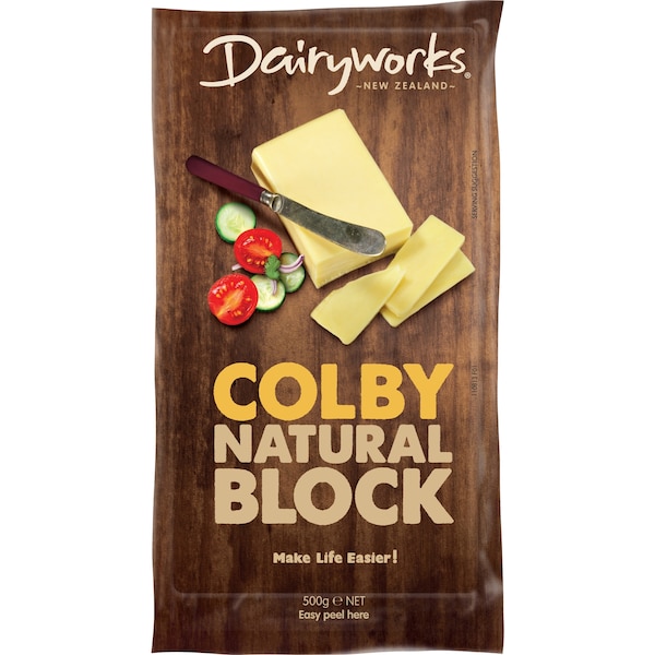 Dairyworks Colby Natural Cheese Block 500g
