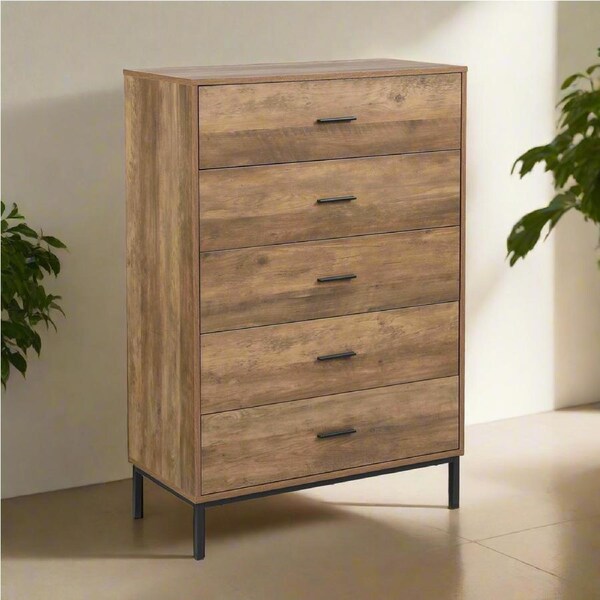 BRONX 5 Chest of Drawers Tallboy Dresser Storage Cabinet Bedroom Organiser