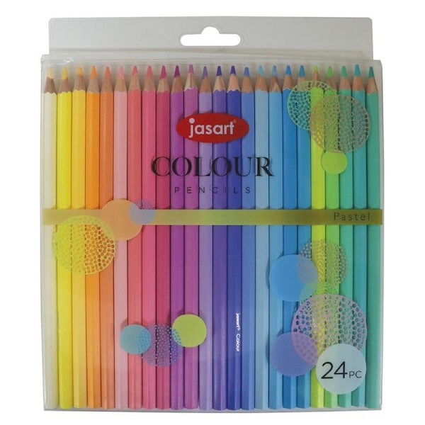 24pc Jasart Studio School Artist Art/Craft Colour Pencil Set Non-Toxic Pastel