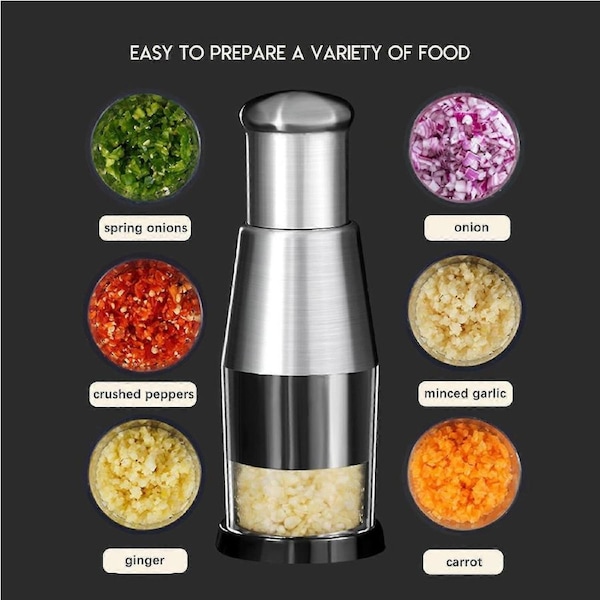 JOYBUY Pressed Garlic Chopper Food Chopper Multifunctional Manual Onion Chopper Garlic Crusher