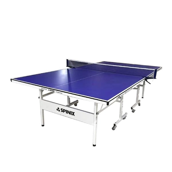 SPINIX 19mm Indoor Blue&Black Top Foldable Solo Play Table Tennis Pingpong Table-Bats Balls Net