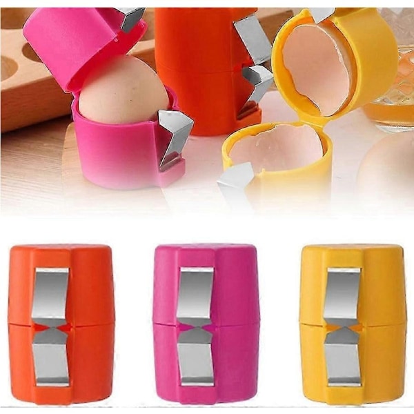 3PCS Egg Shell Opener, 2025 New Egg Cracker Tool for Raw Eggs, Handheld Eggs Breaker Multifunctional Egg Cutter Egg Cracker and Separator