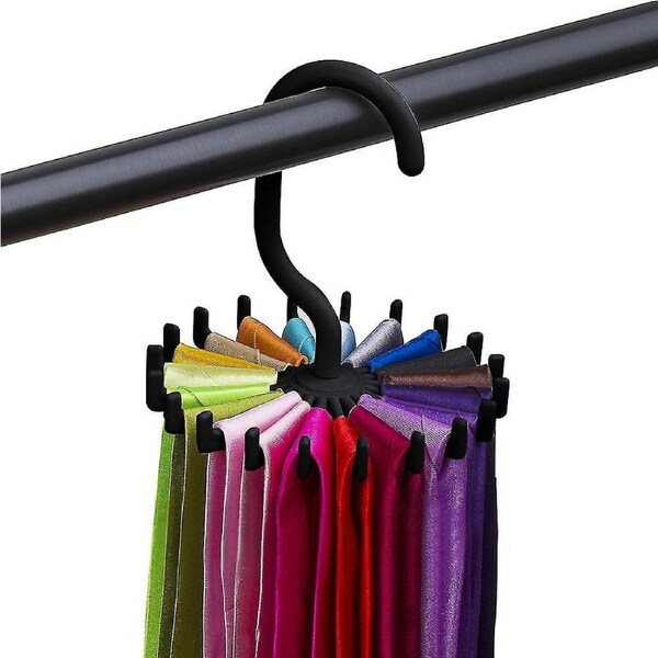 Rotating Tie Rack Adjustable Tie Hanger Holds 20 Neck Ties Tie Organizer For Men