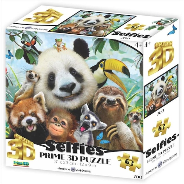 Prime3D Zoo Selfie - 63 Piece 3D Puzzle
