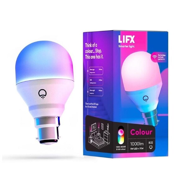 LIFX 1000lm Wi-Fi Smart LED Light Bulb - Colour A60 - B22 Bayonet Cap