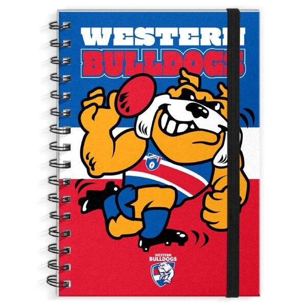 Western Bulldogs AFL Mascot Design Hard Cover Spiral Bound A4 Notebook