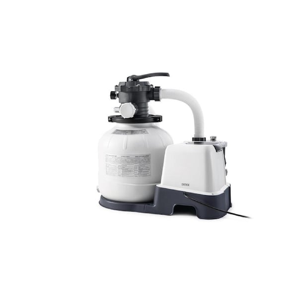 Intex QX2100 Sand Filter Pump & Saltwater System 220V Pool Water Cleaner WHT