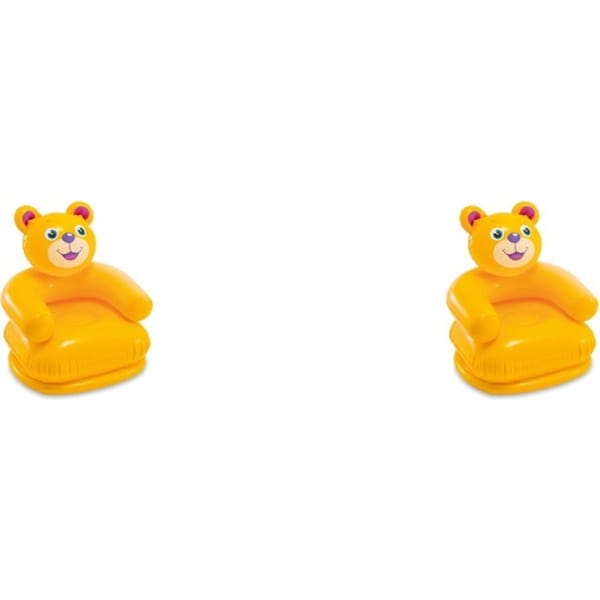 2x Intex Happy Animal Kids/Children Portable Inflatable Chair 66x71cm Assorted