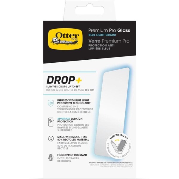 OtterBox Premium Pro Glass Blue Light Screen Protector For iPhone 15/16 - Clear