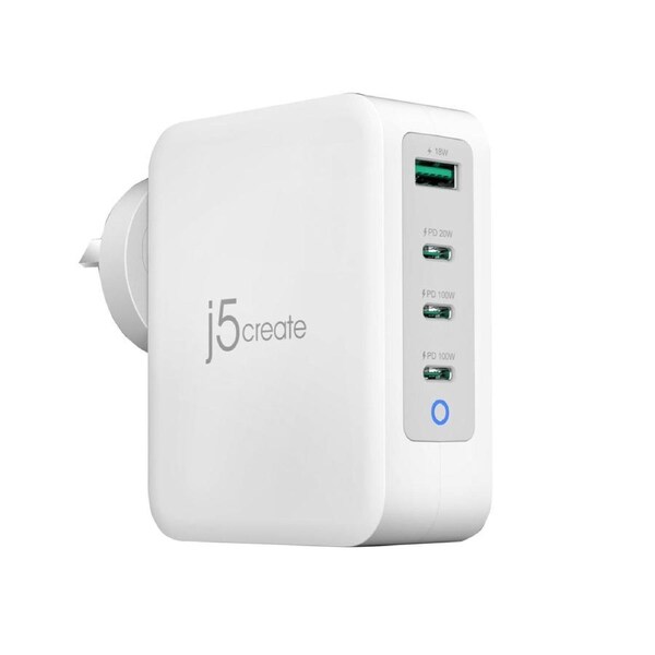 J5create JUP43130 130W GaN USB-C 4-Port Charger