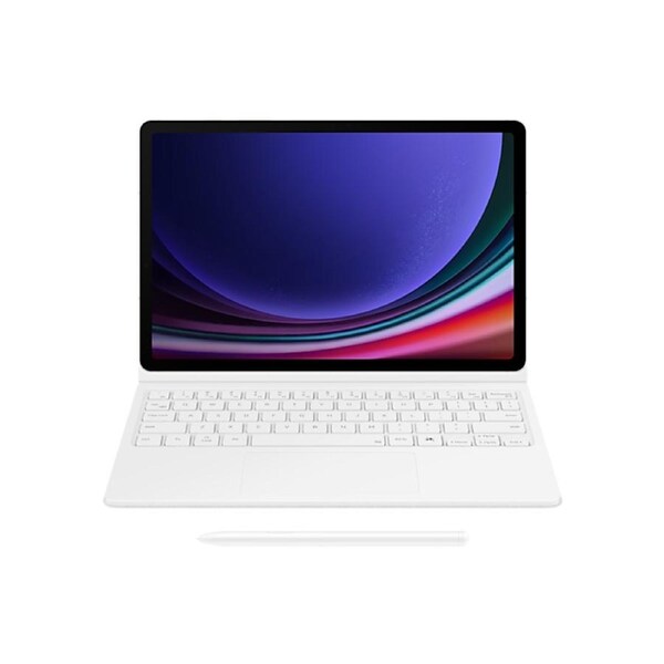 Samsung Book Cover Keyboard with Trackpad for Galaxy Tab S9 / S9FE - White