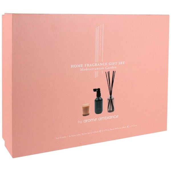 Arome Ambiance Mediterranean Garden Reed Diffuser/Candle Home Fragrance Set