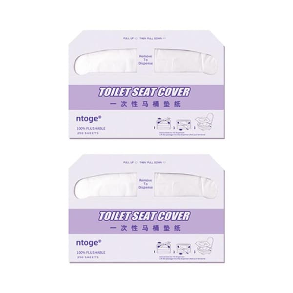 2PCS Travel Disposable Toilet Seat Covers Soluble Paper For Hotel Household Use