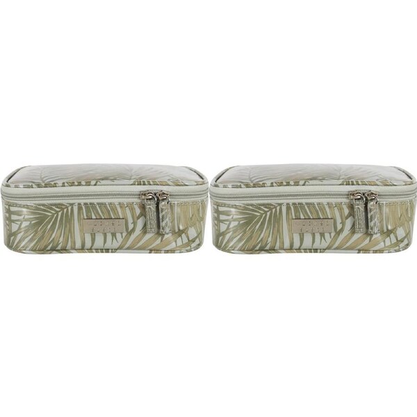 2x Wicked Sista Golden Tropics Women's Rectangle Brush Cosmetic Bag Makeup Case