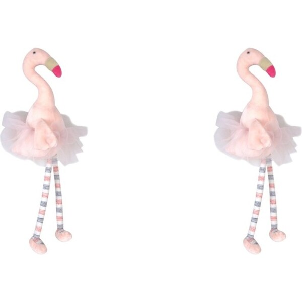 2x Ollie & Paige Flamingo In A Tutu Kids/Children Stuffed Animal Cuddle Toy 42cm
